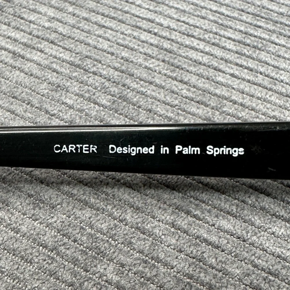 Carter Black Rectangular Y2k Eyeglasses Frames CART-17-01 56-14-135 Palm Springs
